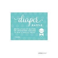 Andaz Press Baby & Co. Baby Shower Collection, Diaper Raffle Cards, 30-Pack