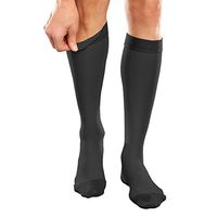 Ease Opaque Silicone Support Band Knee Highs - 20-30mmHg Moderate Compression Stockings (Black, XL Short)