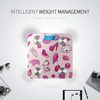 LYAOE Bluetooth Body Fat Scale Graffiti Pattern Girlish Style Doodles Smart Wireless Scale with LCD Display Measuring Body Weight Bmi and Health Digital Scale