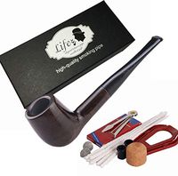 LifeVV Ebony Wooden Tobacco Pipe Smoking Pipe with Accessories and Gift Package