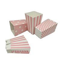 Popcorn Boxes Cardboard Candy Boxes Container Polka Dot Stripe Chevron Ripple，For Birthday, Bridal and Baby Shower，Carnival/Graduation/Party/Movie/Fiesta，Dessert Tables Wedding Party Supplies 36pcs
