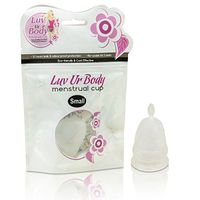 Luv Ur Body Menstrual Cup – Eco Friendly, Soft, Flexible, Firm and Hypoallergenic FDA Approved Medical-Grade Silicone – Prevent Shafting Rashes Reduce Menstrual Cramps (Small - Clear)