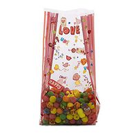 10ct Small Valentine"Love Messages" 7x2x3" Cello Cellophane Treat Food Snack Bags nfLG -567