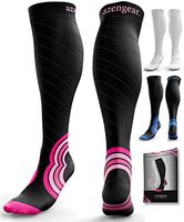 Compression Socks for Men & Women (20-30 mmHg) - Anti DVT Stockings - Varicose Veins - Running - Nurses - Shin Splints Calf Pressure Support - Pregnancy - Flight Travel - S/M