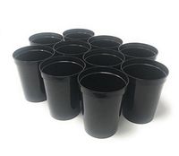 CSBD Stadium 16 oz. Plastic Cups, 10 Pack, Blank Reusable Drink Tumblers for Parties, Events, Marketing, Weddings, DIY Projects or BBQ Picnics, No BPA (Black)
