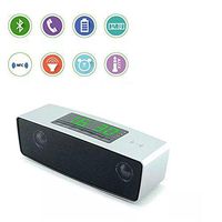 Wireless Speaker, Portable 3 in 1 Bluetooth NFC APP Control Playing 23W 3D Surround Stereo Speaker, build in MIC, LCD Display, FM, Alarm clock, with up to 12 hrs Playtime for Outdoors/Indoors(Sliver)