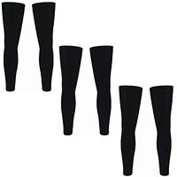 3 Pairs Sport Cycling Stretch Leg Knee Long Sleeve Sunscreen Leg Warmer (footless sock stocking) - Black - M Size