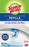 Scotch-Brite Disposable Toilet Scrubber Refills with Built-In Cleaner, Scrubs Under the Rim, Removes Rust & Hard Water Stains, 10 Refills Pack of 2