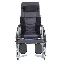 ChenCheng Wheelchair Foldable Reclining Wheelchair That can be Placed Flat, Portable Toilet with Portable Toilet, Gray Medical Supplies (Size : B)