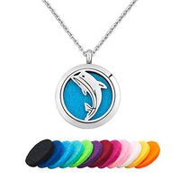 Infinite Memories Essential Oil Diffuser Necklace Dolphin Ocean Animal Stainless Steel Locket Pendant