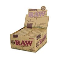 RAW Classic Natural Unrefined Rolling Papers - Connoisseur Pack King Size Slim and Pre-Rolled Tips (24)
