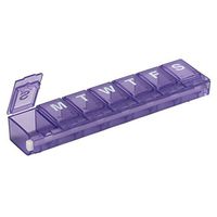 Ezy Dose Travel (7-Day) Pill, Medicine, Vitamin Organizer Box | Weekly, Daily Planner | Small Locking Compartments | Colored Lids