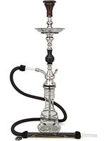 Authentic 37" Handmade Traditional Style Egyptian Khalil Mamoon Single Pear Narguile Hookah (Black)