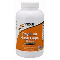 NOW Supplements, Psyllium Husk Caps 500 mg, Non-GMO Project Verified, Natural Soluble Fiber, Intestinal Health*, 500 Veg Capsules