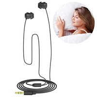 Geekria Sleep Earbuds, Noise Isolating Ear Plugs, Mini ASMR Sleeping Earphone, Fit Insomnia, Air Travel, Side Sleep, Light Sleep, White Noise, Ambient Sounds, Relaxation, Meditation (Black, 11.8FT)