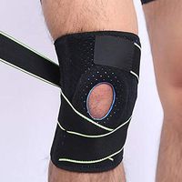Sports Patella Ligaments Pad Guard Protector Sports Foam Anti-Slip stabilishing Brace Knee Belt Support Adjustable Strap NHS for Gym,Work Out (1PCS) (Color : Black+Blue)