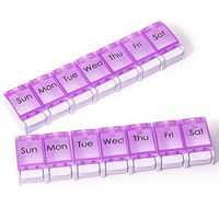 2-Pack Large Weekly Pill Organizer 1 Times a Day, 7 Day AM PM Pill Case, Travel Pill Box Twice a Day, Oversized Daily Medication Organizer for Vitamin Supplement and Big Fish Oil. (Purple)