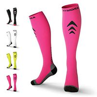 Rymora Compression Socks for Women & Men (Cushioned) (One Pair) (Pink-Large)