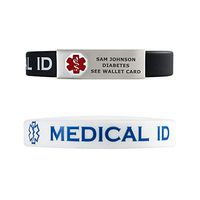 Divoti Deep Custom Laser Engraved Silicone Sport Medical Alert ID Bracelet- Lightweight/Simple/Easy/Comfortable-Red w/Free Engraving -BW -7.1"