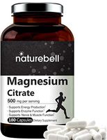 NatureBell Magnesium Citrate, 500mg Per Serving,180 Capsules, Powerfully Supports Energy, Metabolism, Muscles, Heart, Bone Health and Immune System, No GMOs and Made in USA