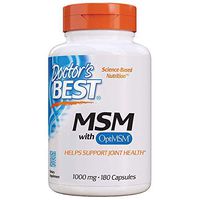 Doctor's Best MSM with OptiMSM, Joint Support, Immune System, Antioxidant and Protein-Building Role, Non-GMO, Gluten Free, 1000 mg, 180 Caps