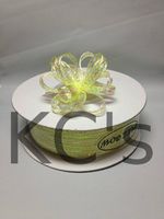 1/8" Baby Maize 50 Yards Organza Nylon Iridescent Center with String Pull up Ribbon Bow