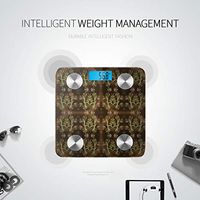 LYAOE Bluetooth Body Fat Scale Golden Mehndi Pattern Pattern Smart Wireless Scale with LCD Display Measuring Body Weight Bmi and Health Digital Scale