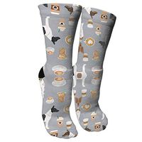 WAZNINA Rat Terrier Dog Coffee Pattern Beauty Fashion Warm Winter Compression Socks Cotton Crew Socks One Size for Women and Men(15.8inch)