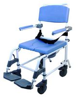 Aluminum Shower Commode Chair Standard Toilet and Shower 18" (Blue)