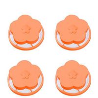HighlifeS Washing Machine Filter,Floating Pet Fur Catcher Filtering Hair Removal Device Wool Cleaning Supplies (4 PC Orange)
