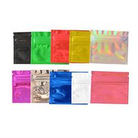 Colorful Mylar Aluminum Foil Zip Lock Bags Pouches Food Storage Pouches Accessory Snack Package Bags Zipper Aluminum Foil Food Grade Pouches (Pack of 100) (7.5x6.5 cm(2.95"x2.56"), Purple)