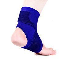 Womens Mens Ankle Braces, 2 Pack Adjustable Elastic Ankle Foot Support for Sprains Sore Re-Injury Compression Sleeve Stabilizer Wrap Guards (Blue, M: for Men Shoes US 7-8.5/ Women Shoes US 8.5-10)