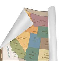 Gift Wrapping Paper Roll Old USA Map for Birthday,Holiday,Wedding,Baby Shower Gift Wrap - 3Rolls - 58inch x 23inch Per Roll