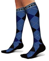SB SOX Compression Socks (20-30mmHg) for Men & Women - Best Stockings for Running, Medical, Athletic, Edema, Diabetic, Varicose Veins, Travel, Pregnancy, Shin Splints (Dress - Blue Argyle, Small)