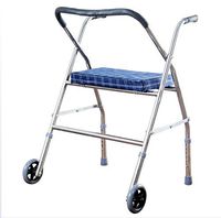 Finly Folding Silver Car Old Man Silver Car Sheet Walker Stainless Steel Trolley, Rounded Rehab Movement Folding