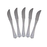 Knives Plastic Cutlery, Premium Silverware Reflective Heavy Duty -100 Count