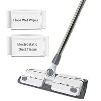 ITSOFT Microfiber Hardwood Floor Mop, Disposable Electrostatic Dust Removal Mop, for Hardwood, Laminate, Tile Cleaning, for Wet or Dry Floor Cleaning, White