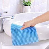 Scofieldly 1Roll Disposable Cleaning Cloth Kitchen Paper Dishcloth Cleaning Tools New Paper Dishcloth Cleaning Tools (Blue, 1Roll)