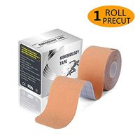 Kinesiology Tape, Synthetic Fiber Elastic Therapeutic Sports Athletic Tapes for Knee Shoulder and Elbow, Breathable Athletic Physio Muscles Strips (Nude - Precut)