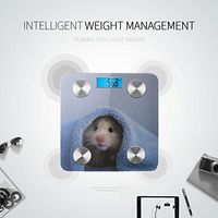 LYAOE Bluetooth Body Fat Scale Hamster Blue Towel Blue Smart Wireless Scale with LCD Display Measuring Body Weight Bmi and Health Digital Scale