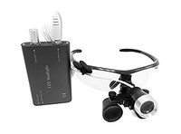 2.5X420mm Portable Surgical Binocular Loupes Optical Glass + 3W Black LED Headlight All in US Stock by EAST DENTAL