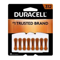 Duracell 1.4 Volt Zinc Air Hearing Aid Batteries Size 312 DA312B8 (8 Batteries)