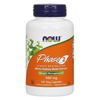 NOW Supplements, Phase 2® (White Kidney Bean Extract) 500 mg, Weight Management*, 120 Veg Capsules