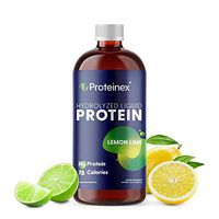 Liquid Protein Hydrolyzed by Proteinex 18 Grams Protein 30 oz, No Fat, Sugar Free, No Carbs. Predigested Hydrolysate Supplement. Supports Recovery Surgery Treatment Muscles and Joints (30, Lemon Lime)