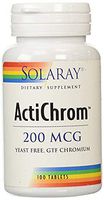 Solaray Actichrom GTF Chromium III 200 Supplement, 200mcg, 100 Count (2 Pack)