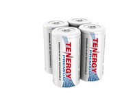 Tenergy Premium Rechargeable C Batteries, High Capacity 5000mAh NiMH C Size Battery, C Cell Battery, 4-Pack