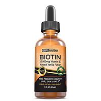 MAX Absorption Biotin Liquid Drops, 10000mcg of Biotin Per Serving, 60 Serving, No Artificial Preservatives, Vegan Friendly, Supports Healthy Hair Growth, Strong Nails and Glowing Skin, Made in USA