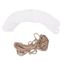 ROSENICE Kraft Paper Gift Hang Tags Thank-You Card 4.54.5cm with 10m Rope 100pcs (White)