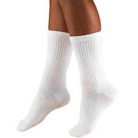 Truform Compression Socks, 15-20 mmHg, Men's Gym Socks, Crew Length to Mid-Calf, White, Large