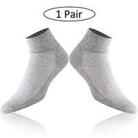 Forcool Diabetic Socks, Women's Men's Non Binding Loose Top Seamless Toe Ankle Low Cut Cotton Diabetic Socks Edema Socks Diabetes Socks for Summer, 1 Pair Gray Medium